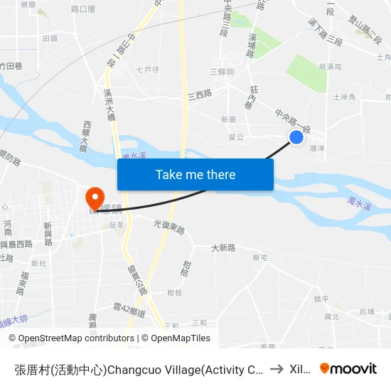 張厝村(活動中心)Changcuo Village(Activity Center) to Xiluo map