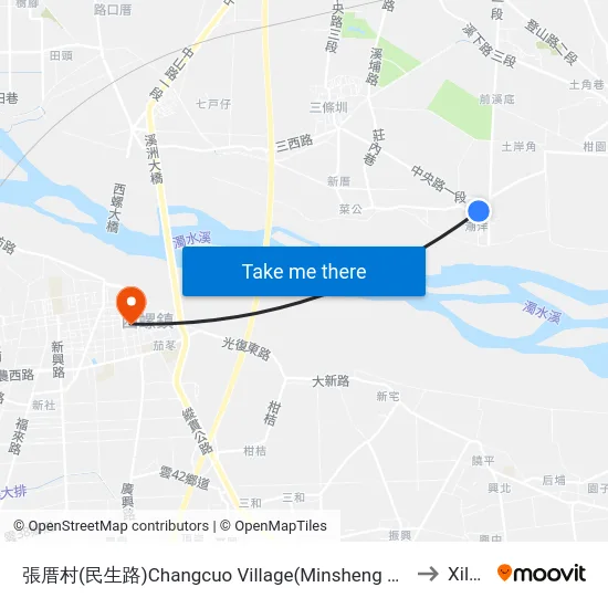 張厝村(民生路)Changcuo Village(Minsheng Rd.) to Xiluo map