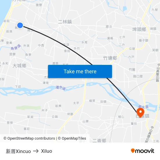 新厝Xincuo to Xiluo map