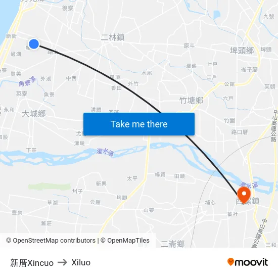 新厝Xincuo to Xiluo map