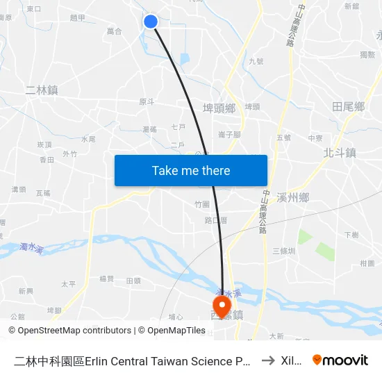 二林中科園區Erlin Central Taiwan Science Park to Xiluo map