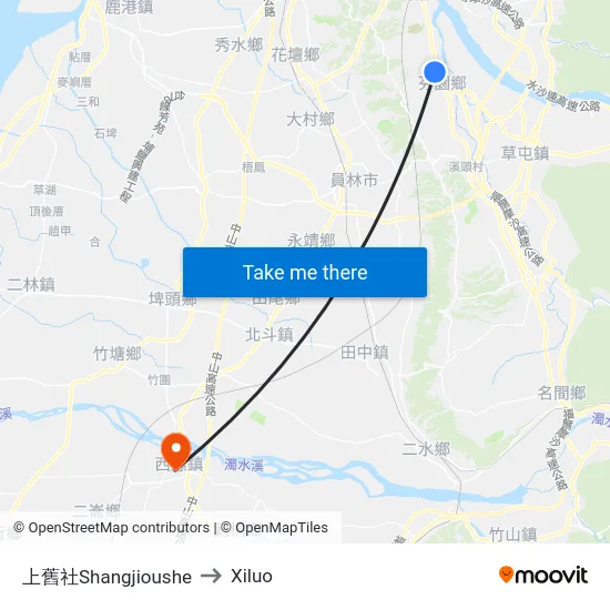 上舊社Shangjioushe to Xiluo map