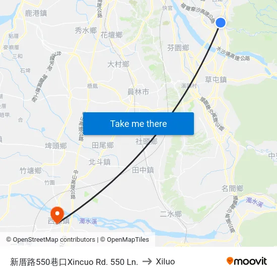 新厝路550巷口Xincuo Rd. 550 Ln. to Xiluo map
