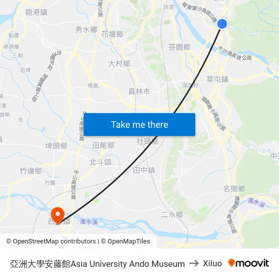 亞洲大學安藤館Asia University Ando Museum to Xiluo map