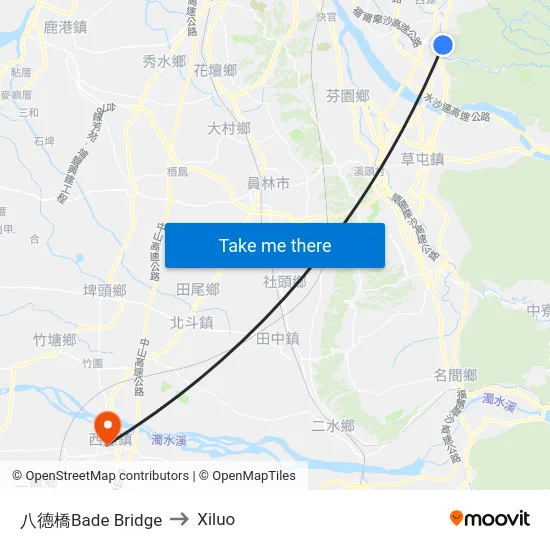 八德橋Bade Bridge to Xiluo map