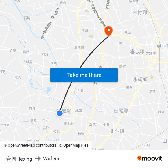 合興Hexing to Wufeng map
