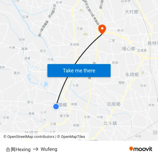 合興Hexing to Wufeng map