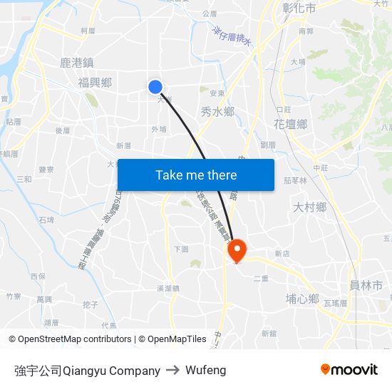 強宇公司Qiangyu Company to Wufeng map