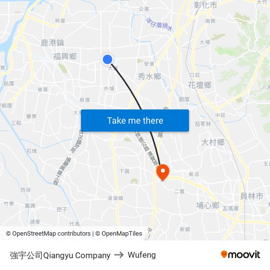 強宇公司Qiangyu Company to Wufeng map