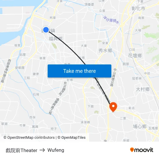 戲院前Theater to Wufeng map