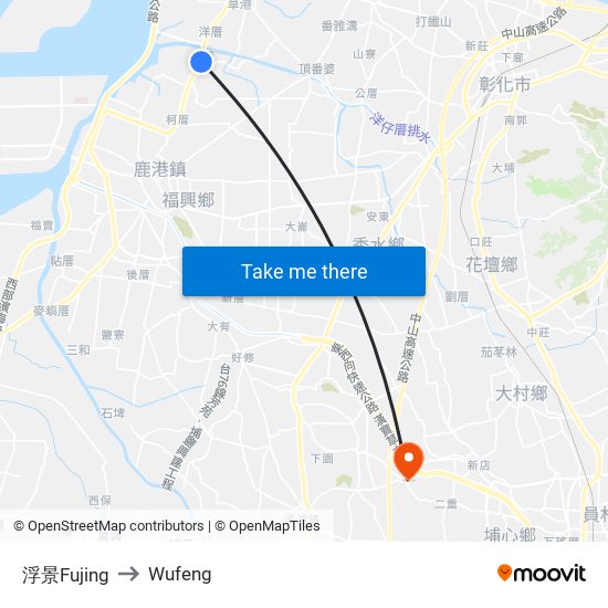 浮景Fujing to Wufeng map