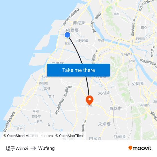 塭子Wenzi to Wufeng map