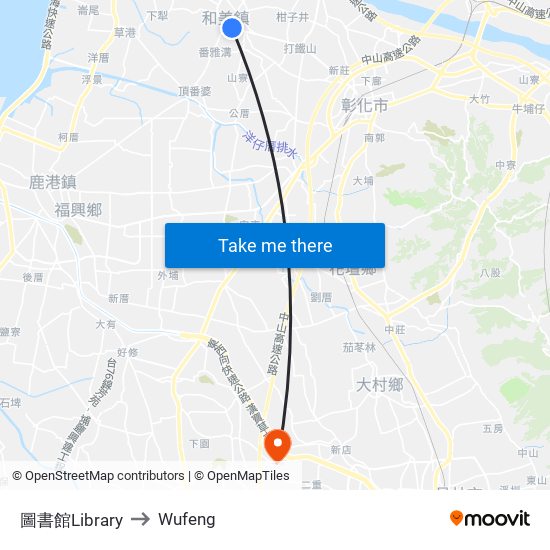 圖書館Library to Wufeng map