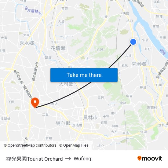 觀光果園Tourist Orchard to Wufeng map