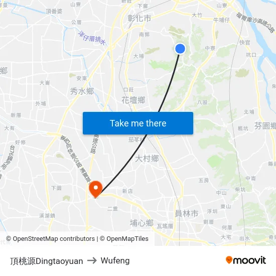 頂桃源Dingtaoyuan to Wufeng map