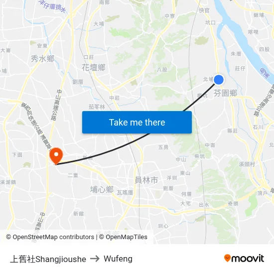 Shangjioushe to Wufeng map