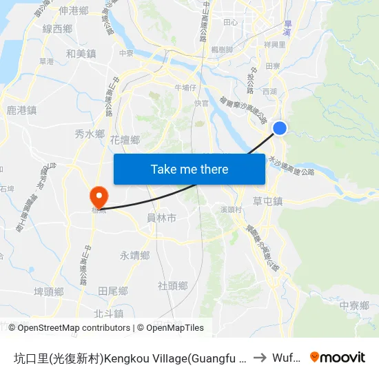 Kengkou Village (Guangfu Community) to Wufeng map