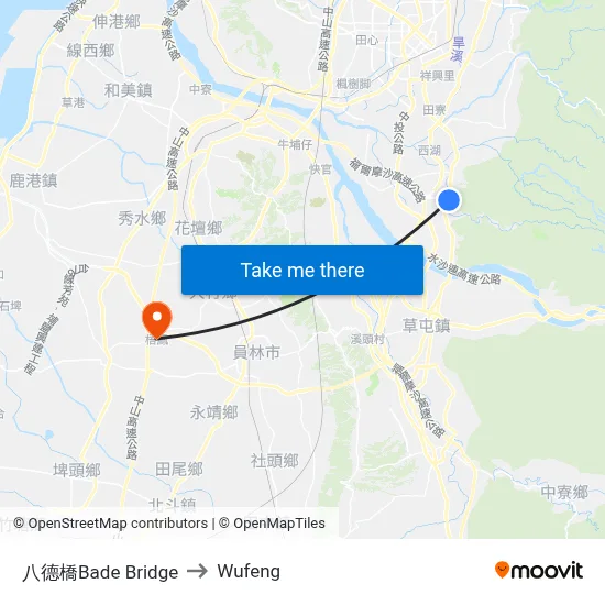 Bade Bridge to Wufeng map
