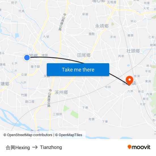 合興Hexing to Tianzhong map