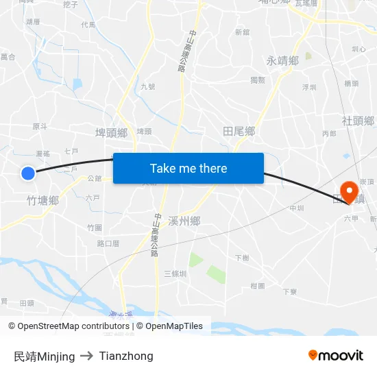 Minjing to Tianzhong map