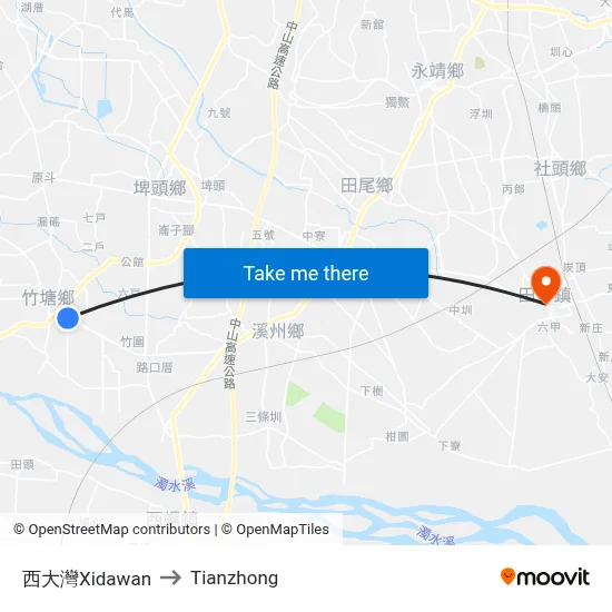 Xidawan to Tianzhong map