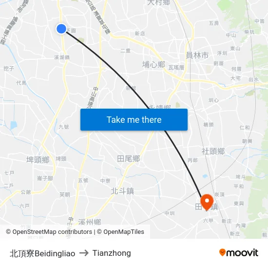 Beidingliao to Tianzhong map