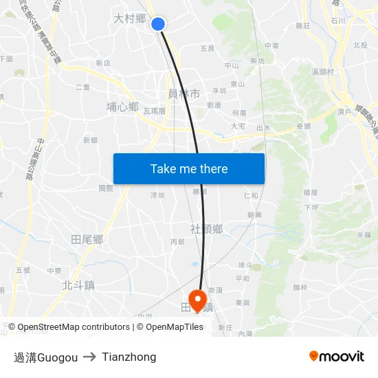 Guogou to Tianzhong map