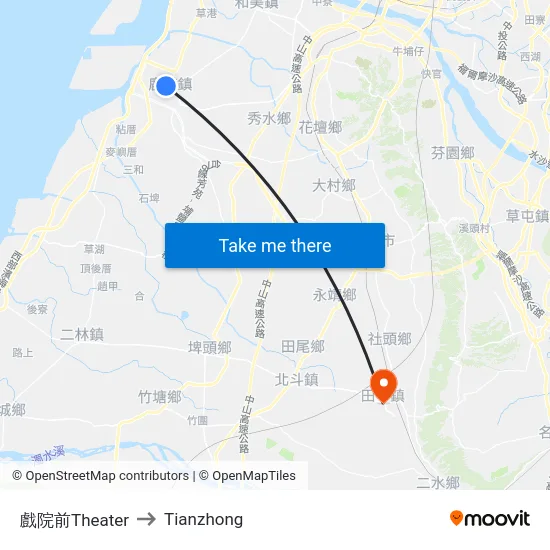 Theater to Tianzhong map