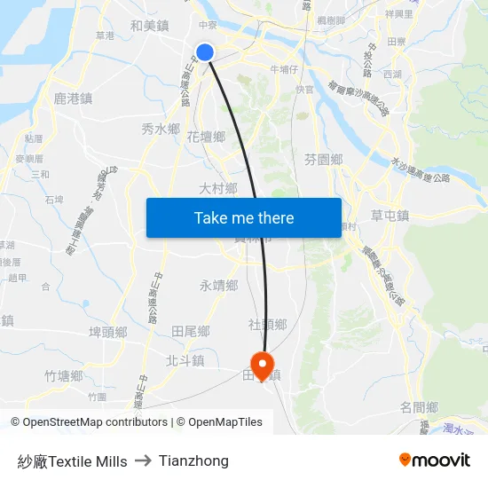 紗廠Textile Mills to Tianzhong map