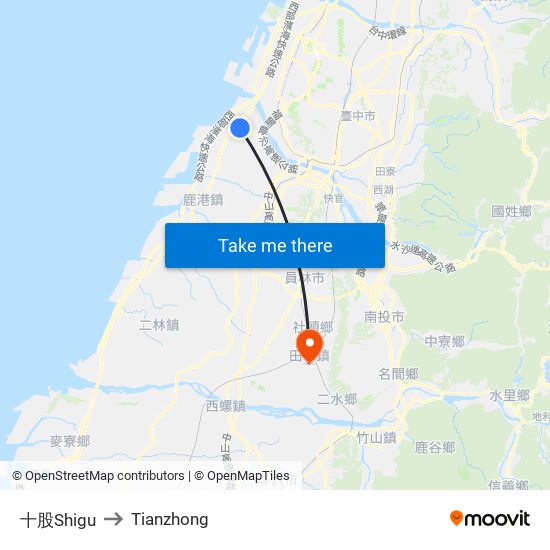十股Shigu to Tianzhong map