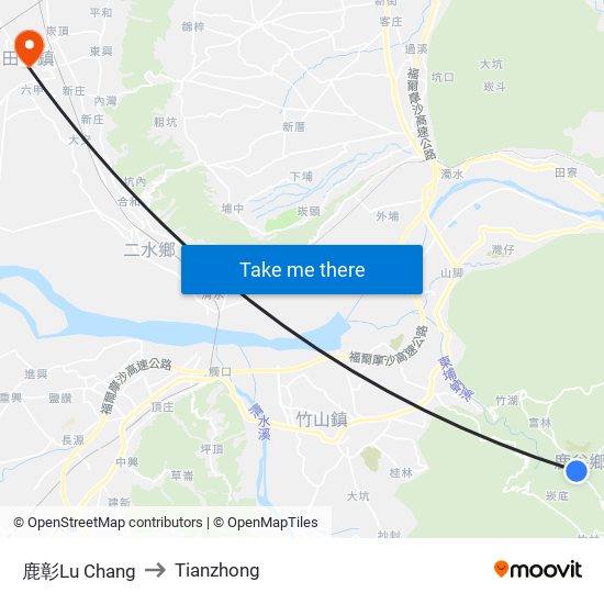 鹿彰Lu Chang to Tianzhong map