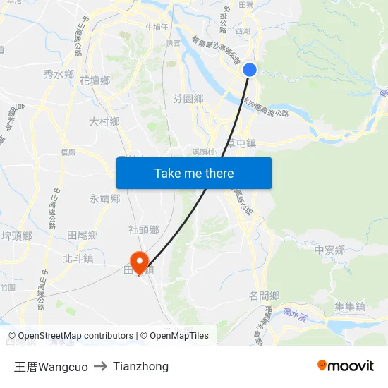 Wangcuo to Tianzhong map