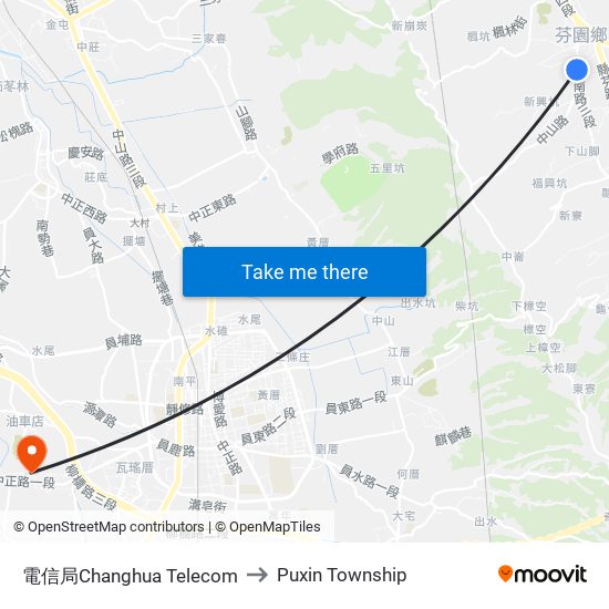 電信局Changhua Telecom to Puxin Township map