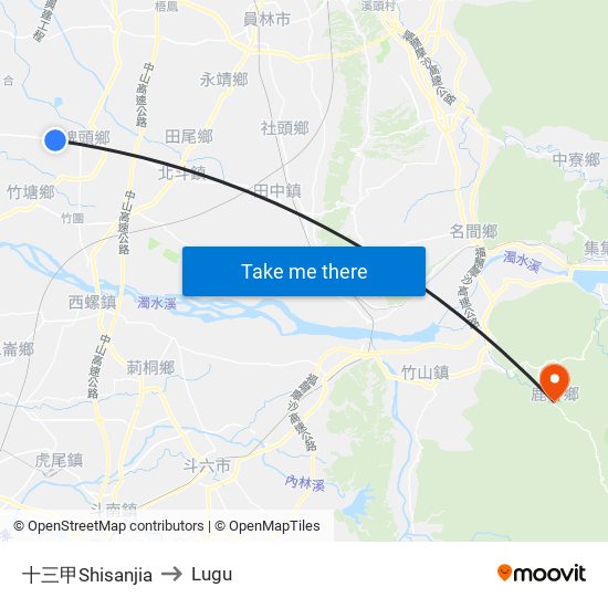 十三甲Shisanjia to Lugu map