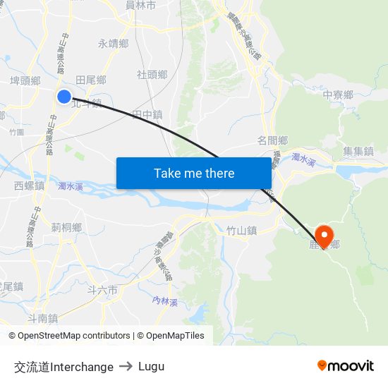 交流道Interchange to Lugu map