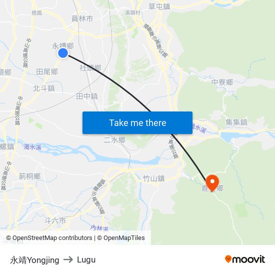 永靖Yongjing to Lugu map