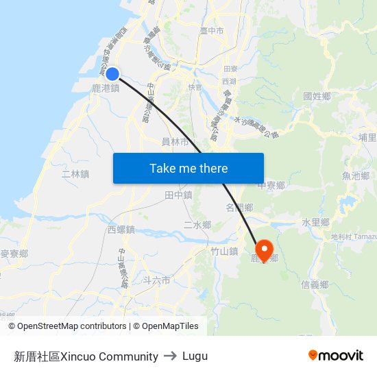 新厝社區Xincuo Community to Lugu map