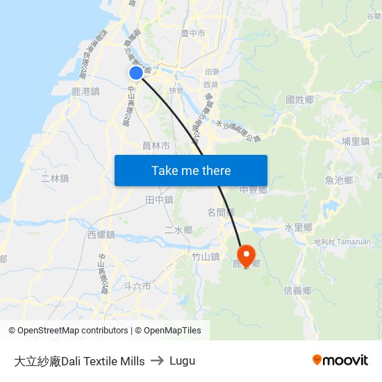 大立紗廠Dali Textile Mills to Lugu map