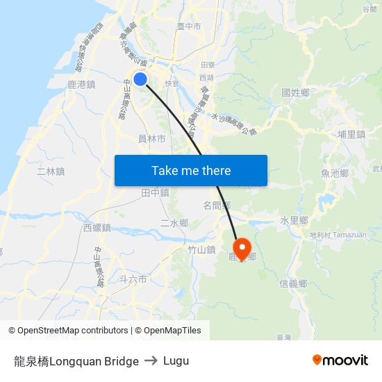 龍泉橋Longquan Bridge to Lugu map