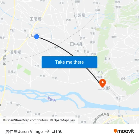 Juren Village to Ershui map