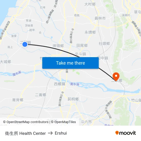 Health Center to Ershui map