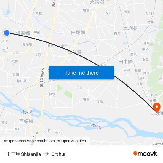 十三甲Shisanjia to Ershui map