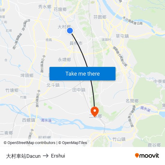 大村車站Dacun to Ershui map