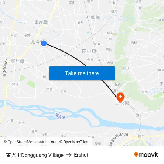 Dongguang Village to Ershui map