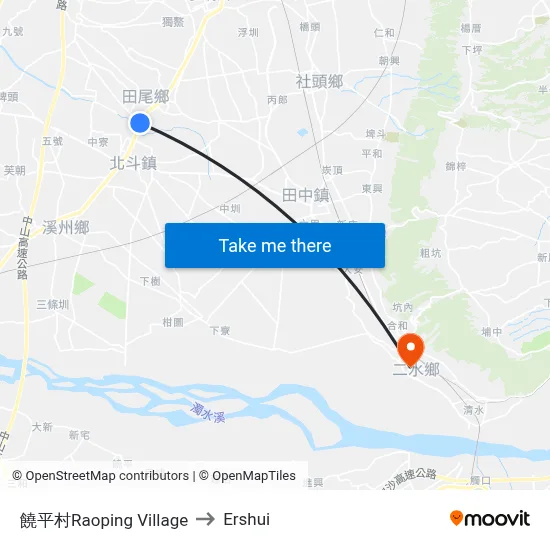 饒平村Raoping Village to Ershui map