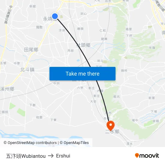五汴頭Wubiantou to Ershui map