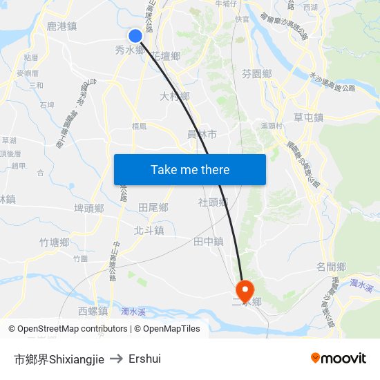 市鄉界Shixiangjie to Ershui map