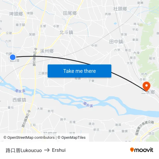 路口厝Lukoucuo to Ershui map