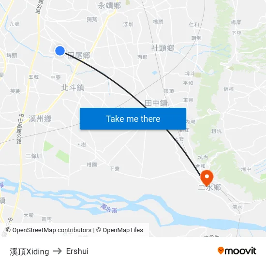Xiding to Ershui map