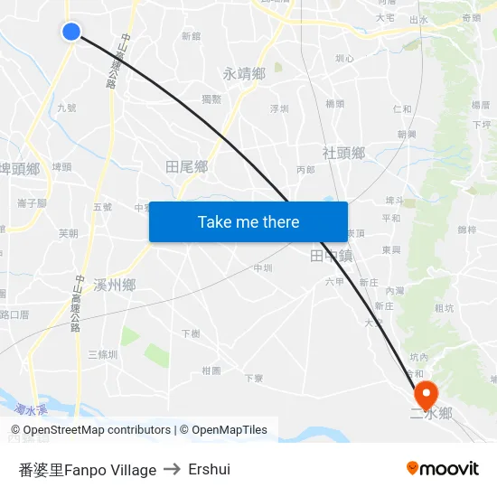 Fanpo Village to Ershui map